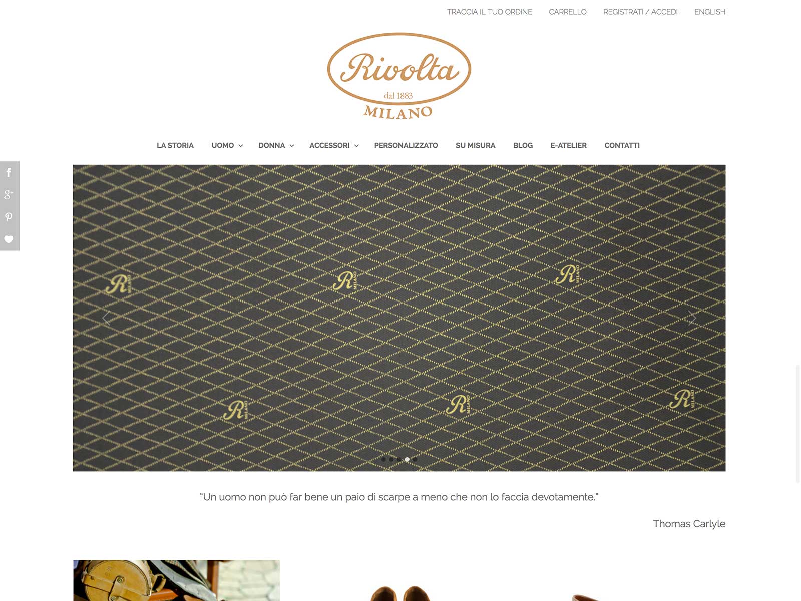 Eatelier Calzoleria Rivolta: ecommerce design per Rivolta Milano